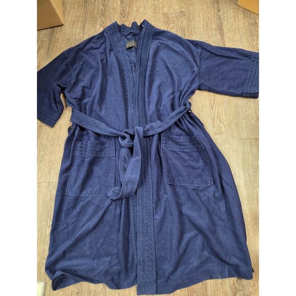 Diplomat Other - Vintage Navy Blue Cotton Blend Robe - After Hours by Diplomat - One Size